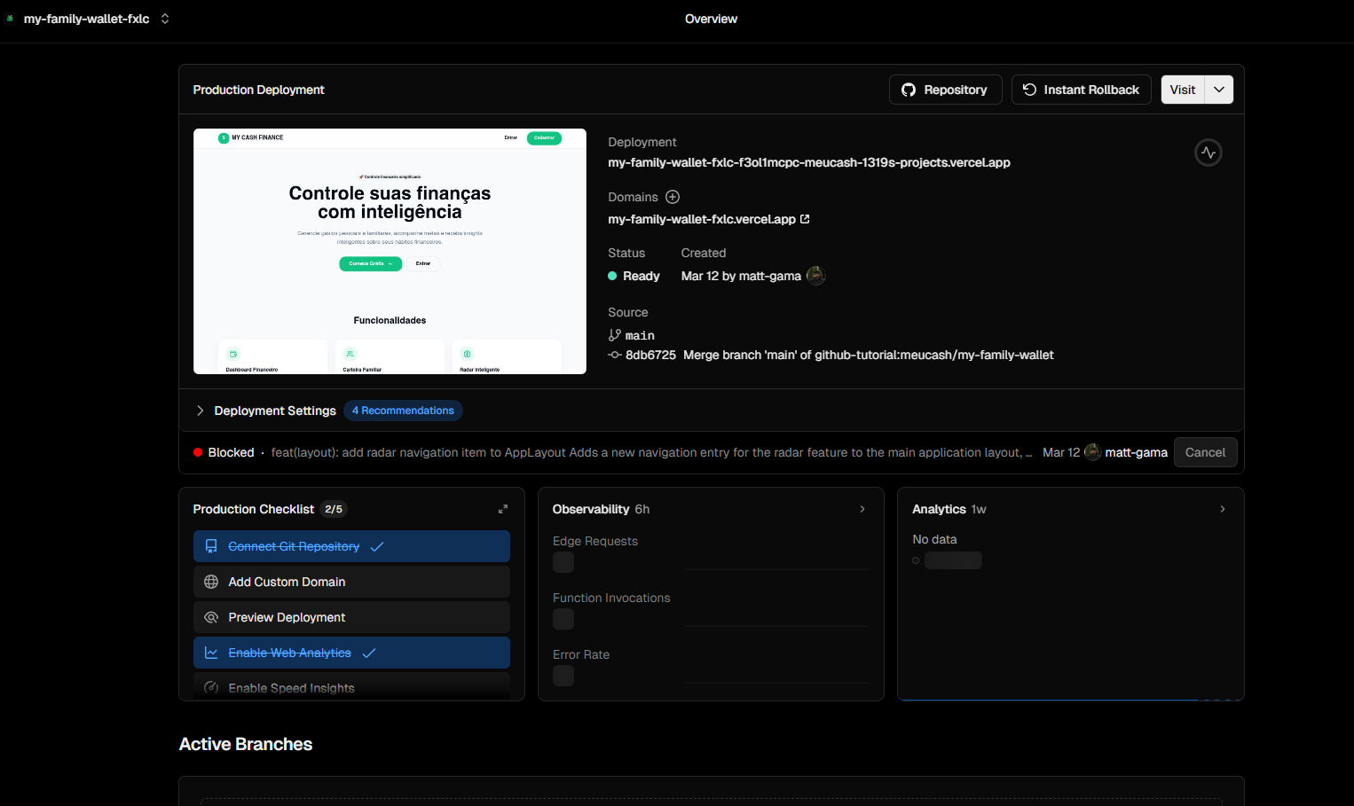 Deploy & Lançamento
